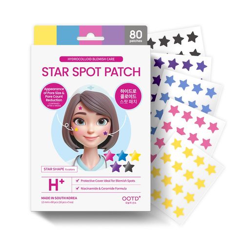 #오오티디뷰티 NEW 비비드 별모양 패치 스타 스팟 패치 - 네온 80dots, 1개, 80개입