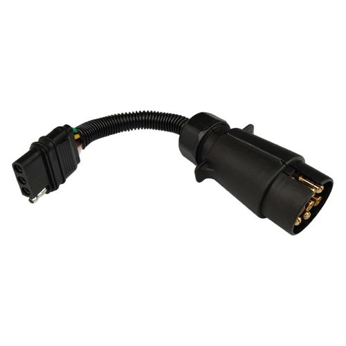 GHSHOP 트레일러 변환 플러그 소켓, 4Pin 미국 플랫 소켓에 7Pin 유럽 라운드 플러그, 트럭용 고성능 전기 플러그 어댑터