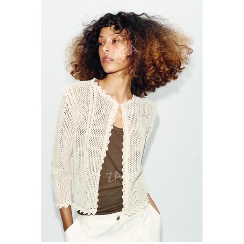 자라 여성 오픈워크 다용도 가디건 zara