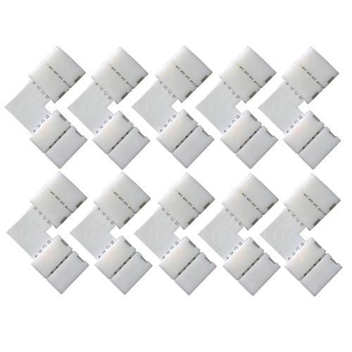 10Pcs 10mm 4핀 L자형 LED - 코너 커넥터 90도, 10mm 5050 RGB-스트립 조명 90° 각도 커넥터