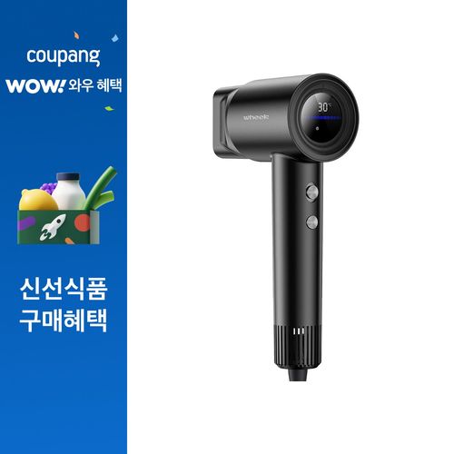 휙 BLDC 음이온 디스플레이 초고속 헤어 드라이기 110 000rpm WK-11, 블랙