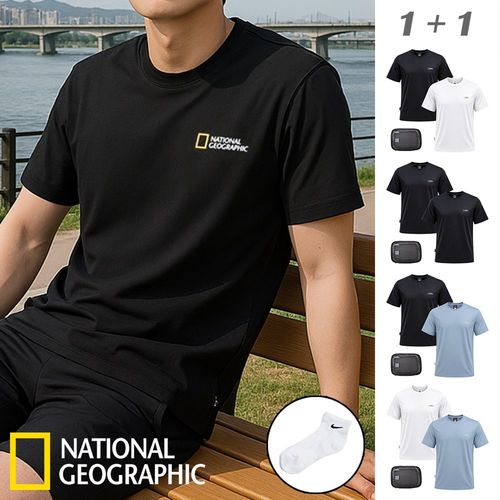 국내매장AS 내셔널지오그래픽 반팔티 반팔 1+1 25SS 기능성 냉감 쿨링 남성 여성