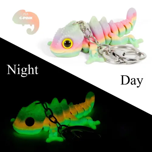 창의적인 만화 카멜레온 열쇠고리 3D 프린트 움직이는 관절 정교하고 귀여운 가방 참 장식 백팩