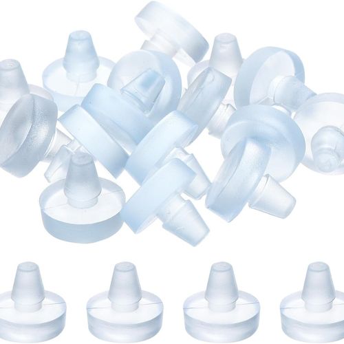 Uxcell 16Pcs 유리 테이블 상단 범퍼 스템 6.5mm0.26인치 투명 고무 그립퍼 충돌 방지 슬립 스페이서 파티오 캐비닛 가구14인치 구멍 장착