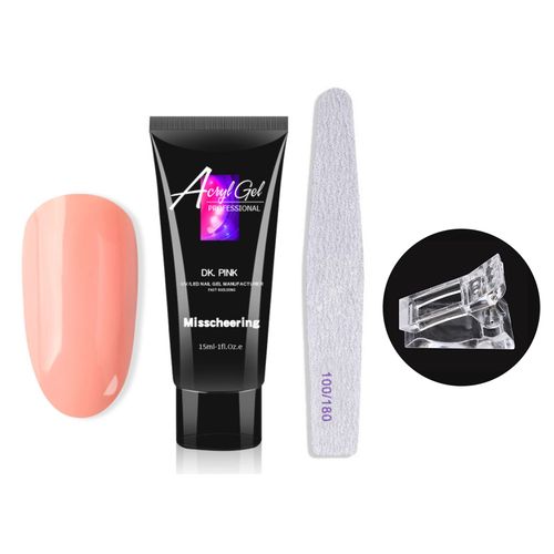 셀프네일연장 폴리젤(15ml)+지브라파일+연장집게 3종 세트 연장젤 클리어폴리 젤폼