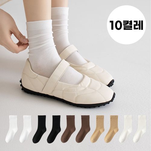 스페셜삭스 여성용 밴드조임 없이 발이 편한 무압박 중목 양말 10켤레