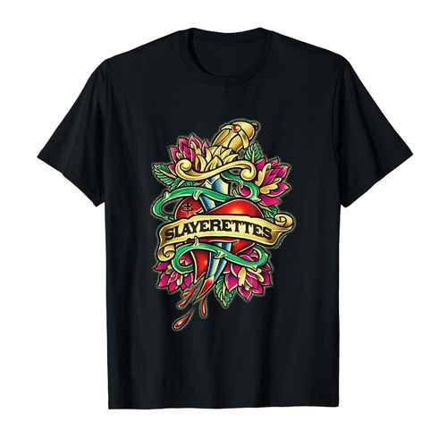 Buffy The Vampire Slayer Slayerettes Vintage Tattoo Logo 티셔츠