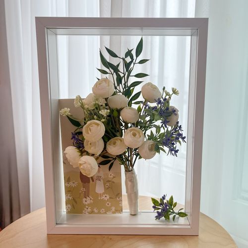 하이디얼 부케말리기 diy 투명 액자 드라이플라워 꾸미기 선물, 1개, 화이트
