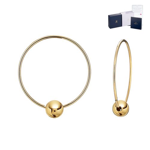 골드앤 14K 슬림 볼 링 귀걸이 21mm, 14K 옐로우골드