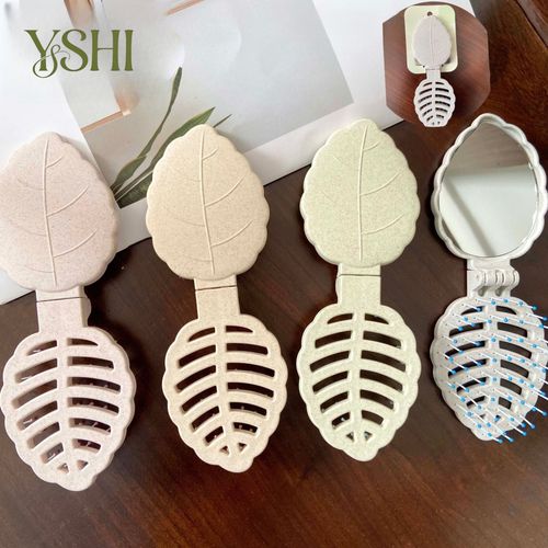 YSHI 휴대용 접이식 거울 빗 귀여운 만화 디자인 휴대용 화장 거울 미니 빗 휴대 거울 보관이 용이한 접이 빗