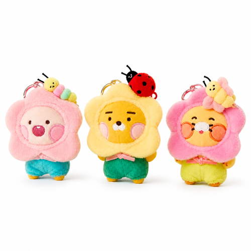 카카오프렌즈 봄처럼 화사하게 플라워 키링인형_리틀라이언/리틀어피치/춘식이 플라워 나비참 키링인형_춘식이